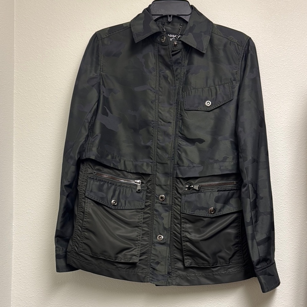My Anorak Dark Charcoal Gray Utility Jacket with Structured Silhouette